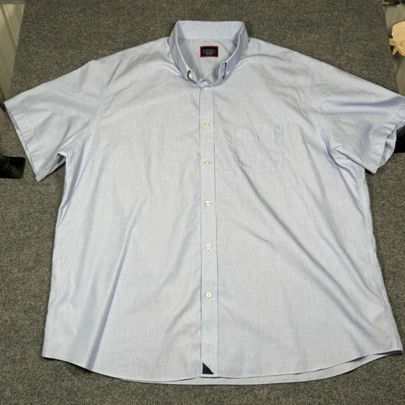Untuckit Hillstowe WF Shirt Mens 2XL Blue Cotton Short Sleeve Business Casual - Picture 3 of 7